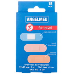 Пластырь медицинский Family Plast (Фемели Пласт) Angelmed (АнгелМед) набор Туристический разных размеров 15 шт