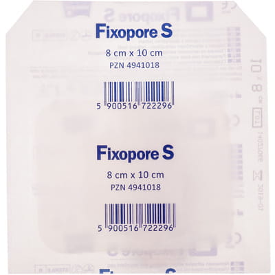 Пластырь Matopat (Матопат) Fixopore S стерильный на нетканевой основе с впитивающей прокладкой размер 10смх8 см 50 шт