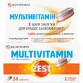 Вітаміни ZEST (Зест) Multivitamin (Мультивітамін) з вітаміном С, вітаміном Д і цинком таблетки 30 шт