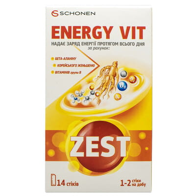 Вітаміни ZEST (Зест) Energy Vit (Енерджі Віт) в стіках 14 шт