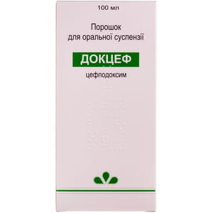 Докцеф пор. д/орал. сусп. 40мг/5мл фл. 100мл