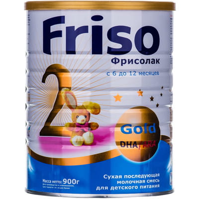 Смесь сухая молочная Фрисолак 2 Gold (Голд) для детей с 6 месяцев и до 12 месяцев 900 г