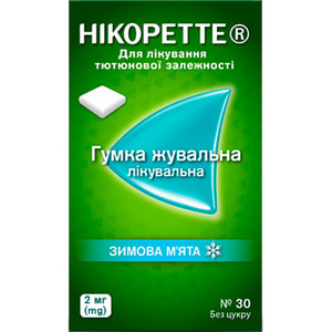 Никоретте зимняя мята жев. резинка 2мг №30