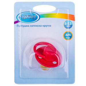 Пустышка латексная LINDO (Линдо) артикул Pk 076 круглая Малютка с 3 месяцев