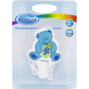 Цепочка для пустышки LINDO (Линдо) артикул Pk 016 на клипсе Медвежонок