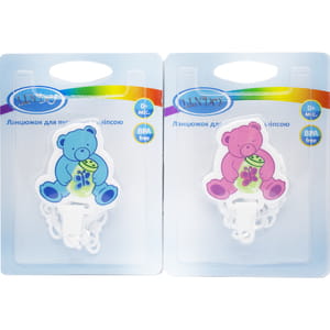 Цепочка для пустышки LINDO (Линдо) артикул Pk 016 на клипсе Медвежонок