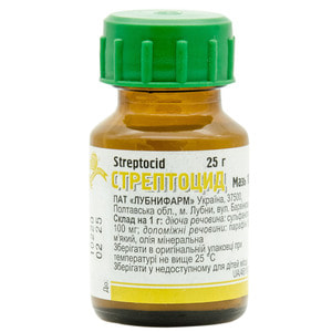 Стрептоцид мазь 10% банка 25г