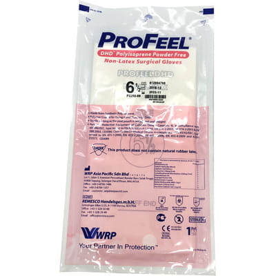 Перчатки хирургические полиизопреновые стерильные неприпудренные ProFeel DHD Polyisoprene Powder Free (Профил Полиизопрен) АнтиСПИД р.6,5 1 пара