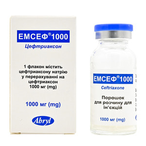 Эмсеф 1000 пор. д/р-ра д/ин. 1000мг фл. №1