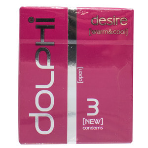Презервативы латексные DOLPHI (Долфи) Desire с точками и ребрами со змазкой с согревающим и пролонгирующим эффектом 3 шт