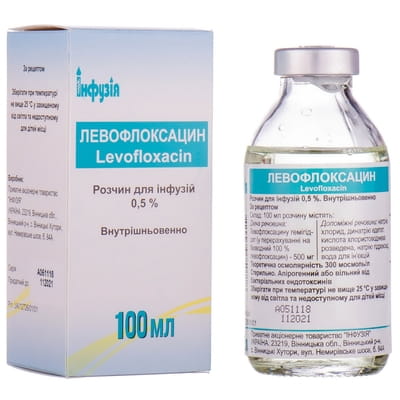 Левофлоксацин р-р д/инф. 0,5% бут. 100мл