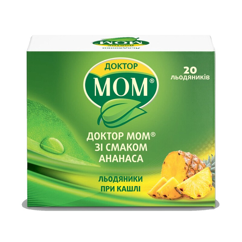 Доктор Мом леденцы со вкусом ананаса 5 стрипов по 4 шт