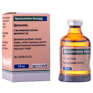 Цисплатина Аккорд конц. д/р-ра д/инф. 1мг/мл фл. 50мл №1