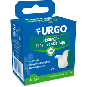 Пластир медичний URGOPORE (Ургопор) паперова стрічка розмір 5 м х 2,5 см 1 шт