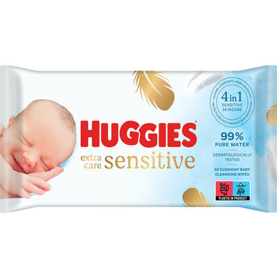 Серветки вологі дитячі HUGGIES (Хагіс) Pure (Пьюр) Extra Care 56 шт