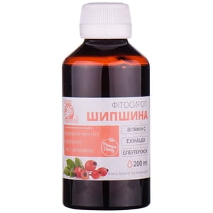Шипшина фітосироп для підвищення імунітету та профілактики авітамінозу флакон 200 мл