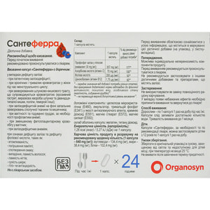 Сантеферра капсулы для восстановления уровня железа, витаминов С, В12 и фолиевой кислоты 2 блистера по 15 шт