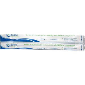 Скальпель хірургічний стерильний з ручкою розмір 11 Волес 1шт