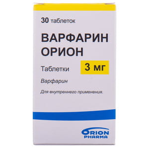 Варфарин Оріон табл. 3мг №30