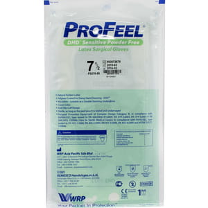 Перчатки хирургические натуральный латекс стерильные неопудренные ProFeel DHD Sensitive (Профил Сенситив) с покрытием алоэ размер 7,5 1 пара