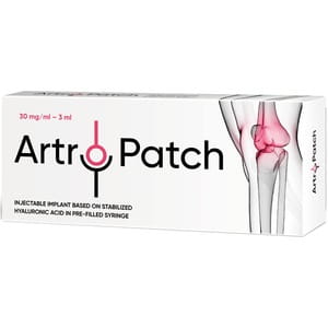 Имплантант инъекционный на основе гиалуроновой кислоты Артро-Патч (Artro-Patch) 30 мг/мл 3 мл в предварительно наполненом шприце с 2 иглами стерильный