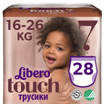 Подгузники-трусики для детей LIBERO (Либеро) Touch 7 с весом от 16 до 26 кг 28 шт