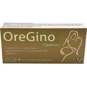 Орегіно супозиторії вагінальні з репаративним та протигрибковим ефектом 2 блістера по 5 шт