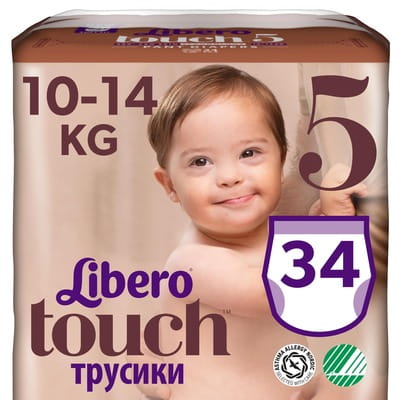 Подгузники-трусики для детей LIBERO (Либеро) Touch Pants 5 с весом от 10 до 14 кг 34 шт