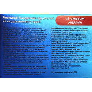 Леденцы растительные от кашля Гамма со вкусом малины без сахара 2 блистера по 12 шт