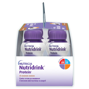 Продукт питания для специальных медицинских целей: энтеральное питание Nutridrink Protein (Нутридринк Протеин) со вкусом мокко 4 х 125мл