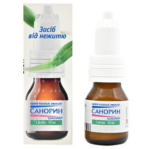 Санорин капли назал. эмульсия 1мг/мл фл. 10мл