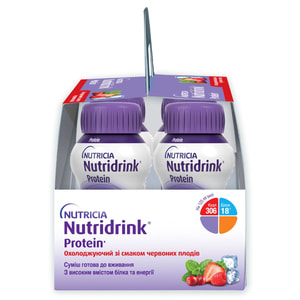 Харчовий продукт для спеціальних медичних цілей: ентеральне харчування Nutridrink Protein (Нутрідрінк Протеїн) охолоджуючий 4 х 125мл