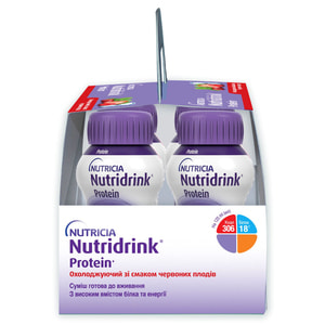 Харчовий продукт для спеціальних медичних цілей: ентеральне харчування Nutridrink Protein (Нутрідрінк Протеїн) охолоджуючий 4 х 125мл