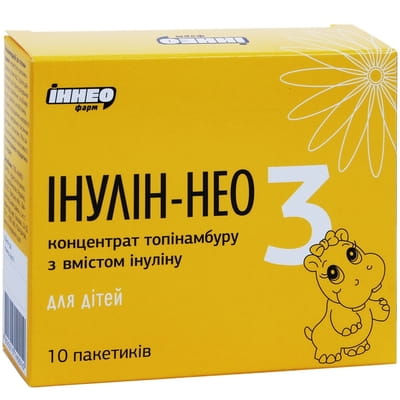 Інулін-Нео 3 для дітей концентрат топінамбуру з вмістом інуліну ванілін в пакетиках по 4 г 10 шт