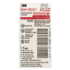 Полоски для бесшовного сведения краев кожной раны Steri-Strip (Стери-Стрип) R1541 размер 6мм х 75мм 1 шт