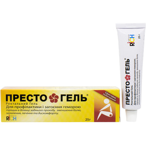 PRESTO GEL (Престо Гель) средство быстрого и эффективного воздействия для лечения геморроя 25 г