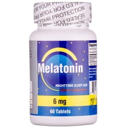 Мелатонін таблетки по 6 мг для нормалізації сну банка 60 шт