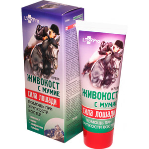 Крем Сила лошади Живокост с мумие при хрупкости костей туба 75 мл