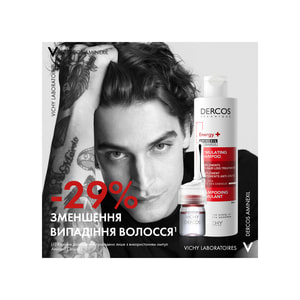 Шампунь для волос VICHY (Виши) Деркос Энерджи+ тонизирующий с аминексилом и ниацинамидом для борьби с выпадением волос 400 мл