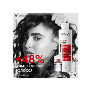 Шампунь для волос VICHY (Виши) Деркос Энерджи+ тонизирующий с аминексилом и ниацинамидом для борьби с выпадением волос 400 мл