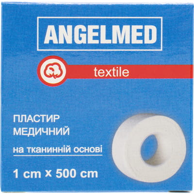 Пластырь медицинский Angelmed (АнгелМед) на тканевой основе 1см х 500см 1 шт