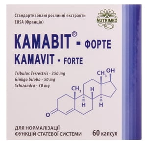 Капсулы для нормализации функций половой системы у мужчин Камавит форте 6 блистеров по 10 шт