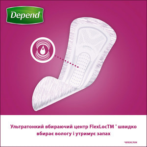 Прокладки урологические для взрослых DEPEND (Депенд) при недержании мочи Ultra Mini Active-fit 12 шт