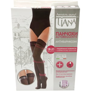 Чулки антиварикозные TIANA 839 (Тиана) 18-21мм рт ст 140 den размер 5 бежевые