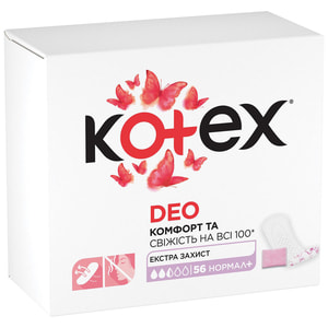 Прокладки щоденні жіночі KOTEX (Котекс) Normal Plus Deo (Нормал Плюс део) 56 шт