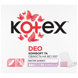 Прокладки щоденні жіночі KOTEX (Котекс) Normal Plus Deo (Нормал Плюс део) 56 шт