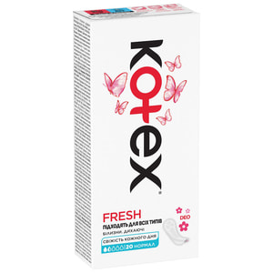 Прокладки ежедневные женские KOTEX (Котекс) Normal Deo (Нормал део) улучшенные 20 шт