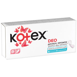 Прокладки ежедневные женские KOTEX (Котекс) Ultraslim Deo (Део ультратонкие) улучшенные 20 шт