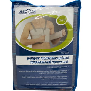 Бандаж післяопераційний Торговий Дім Алком модель 2028 торакальний чоловічий колір сірий розмір 6