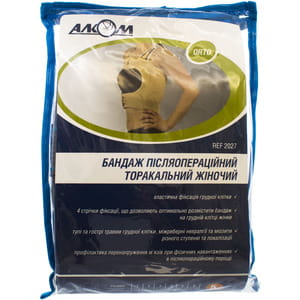 Бандаж післяопераційний Торговий Дім Алком модель 2027 торакальний жіночий колір сірий розмір 5